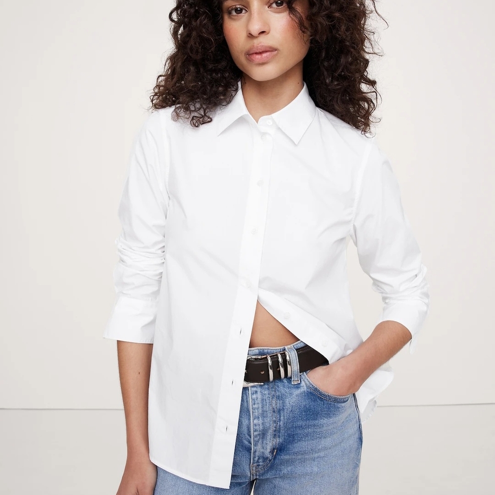 NWT Banana Republic The Everyday Classic White Button-Up Shirt